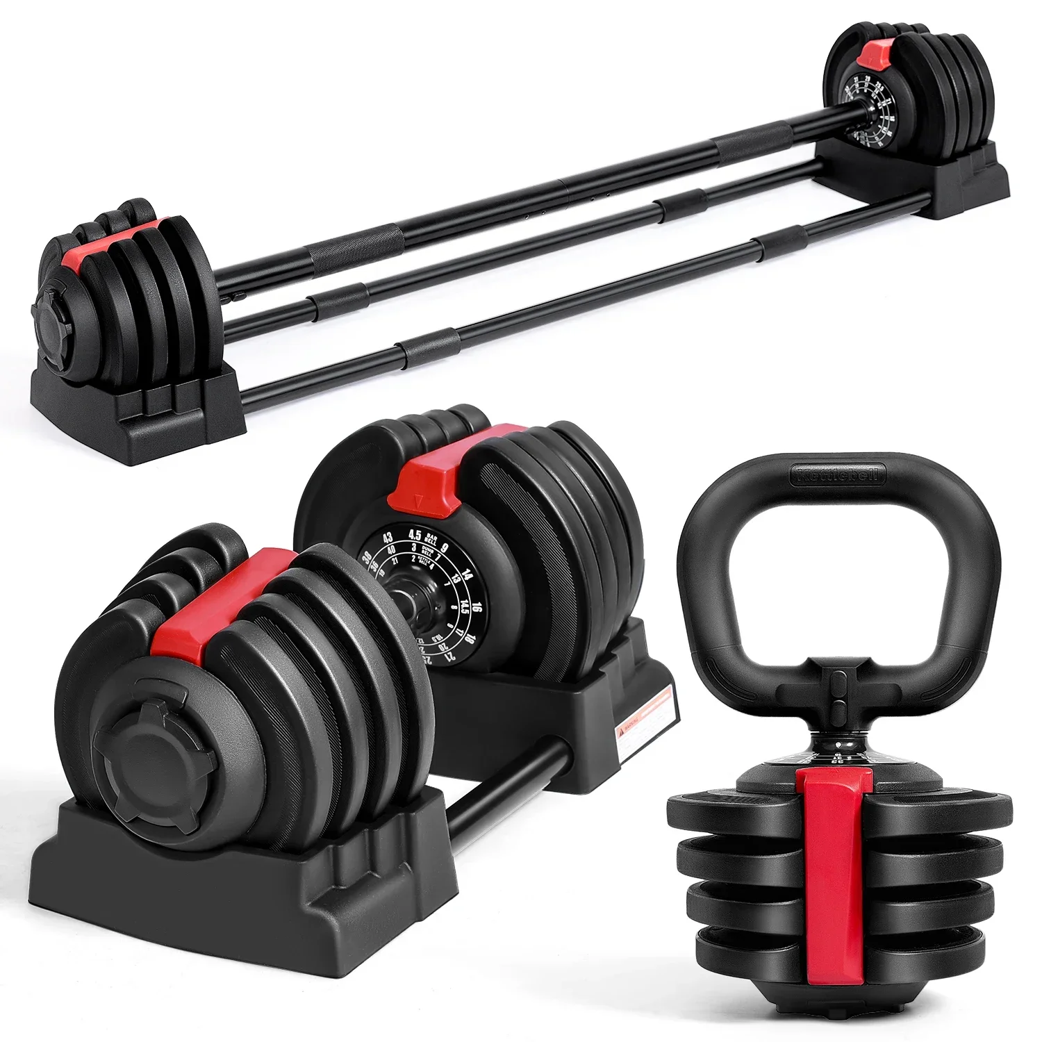 Home Gym Luxury - KERDOM 1-Sekunden-Schnellverstellbare Hantel 1 Stück, 12-teiliges