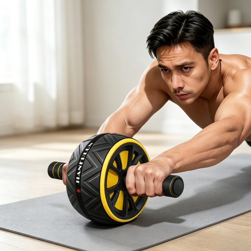 Home Gym Garden - Rutschfestes Ab-Roller-Rad, Langlebiger Bauchmuskeltrainer, Tragbares Fitnessgerät