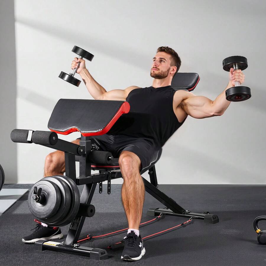 Home Gym Leg Press - Hantelbank, 800 lbs verstellbare Hantelbank für