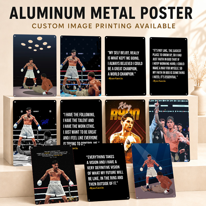 Home Gym Icon - Ryan Garcia Aluminium-Poster Personalisiertes Metallschild mit