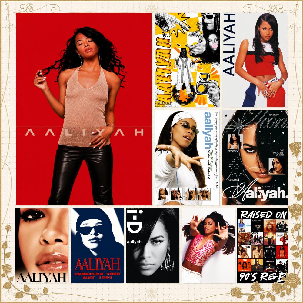 Home Gym Icon - Sängerin Aaliyah R&B-Ikone Poster Wandkunst Schlafzimmer