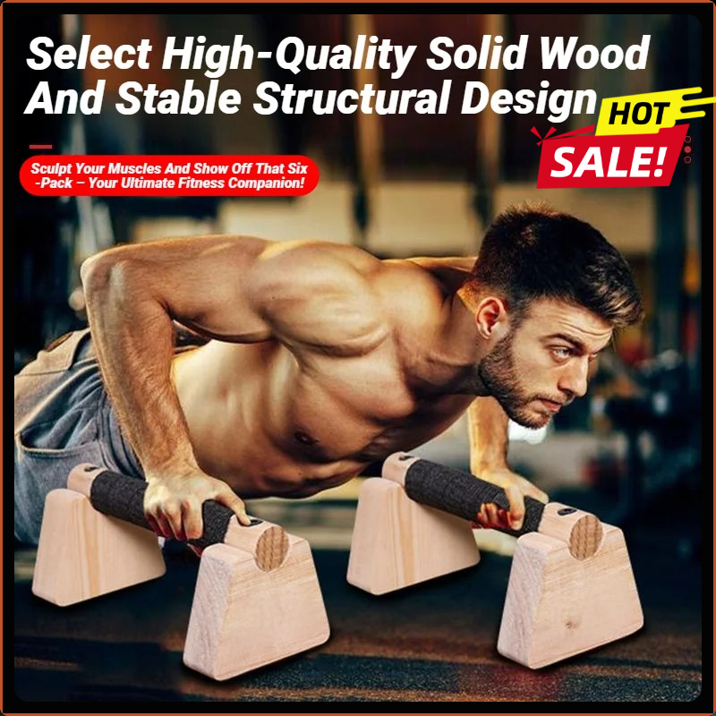 Home Gym Garden - Holz-Liegestützstangen 1 Paar Liegestützgestell Handstand-Parallelstange Heim-Fitness-Studio