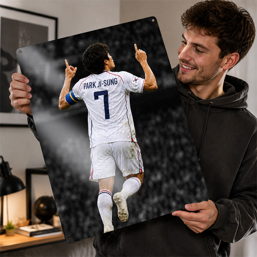 Home Gym Icon - Park Ji-Sung Fußball Aluminium-Poster Personalisiertes Metallschild
