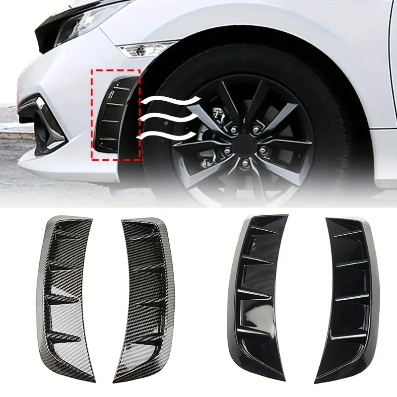 Weight Plate Bumper - 2 Stück Schwarze Carbon-Faser Frontstoßstange Seitenflügel