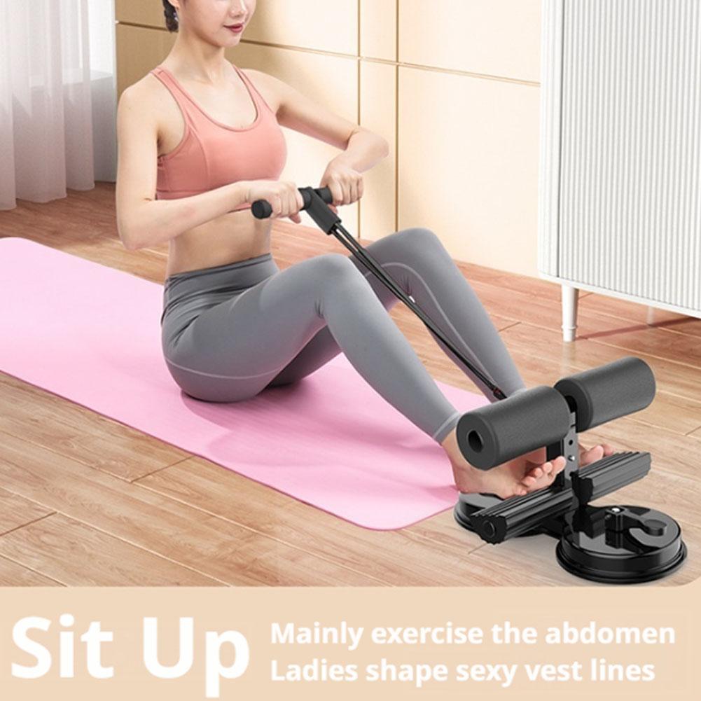 Home Gym Garden - Doppel-Saugnapf Sit-Up-Hilfegerät mit Zugseil Bauchmuskeltrainer Fitnessgerät
