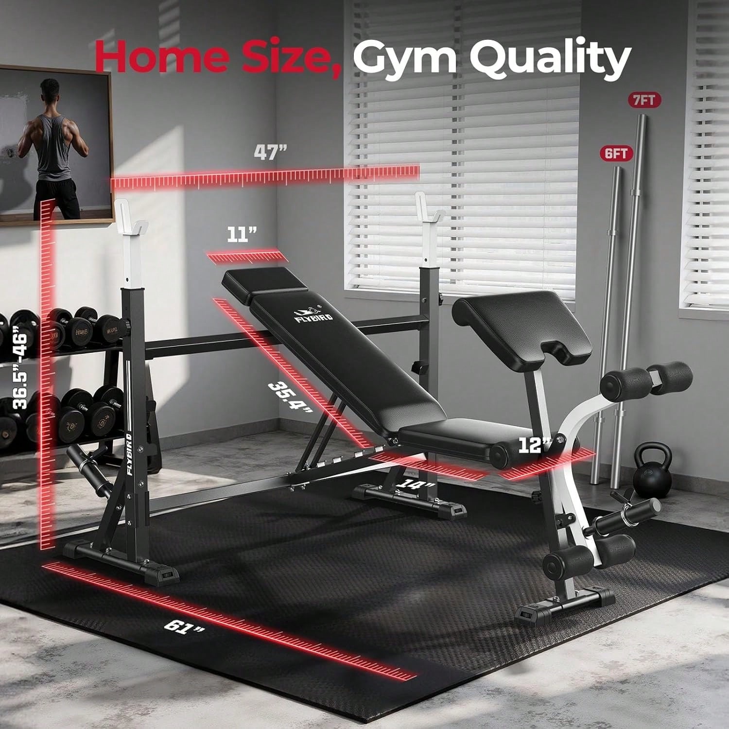 FLYBIRD Verstellbare Hantelban – Home Gym Leg Press Bewertung und Preis
